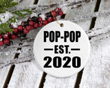 Pop-Pop Established EST. 2020 - Circle Ornament