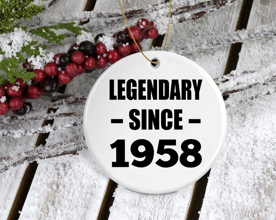 66th Birthday Legendary Since 1958 - Circle Ornament