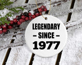 47th Birthday Legendary Since 1977 - Circle Ornament
