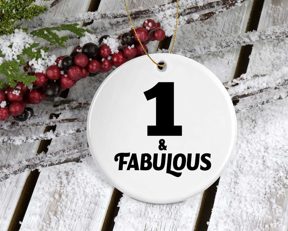 1st Birthday 1 & Fabulous - Circle Ornament