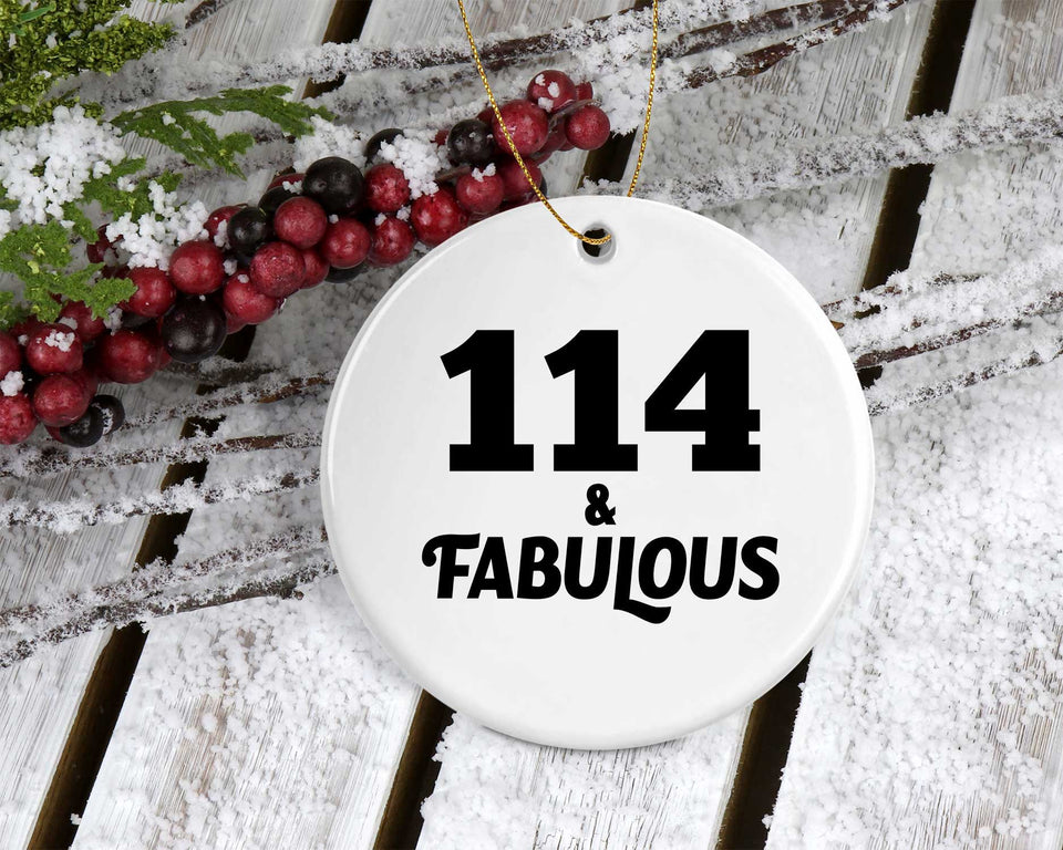 114th Birthday 114 & Fabulous - Circle Ornament