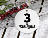 3rd Birthday 3 & Fabulous - Circle Ornament