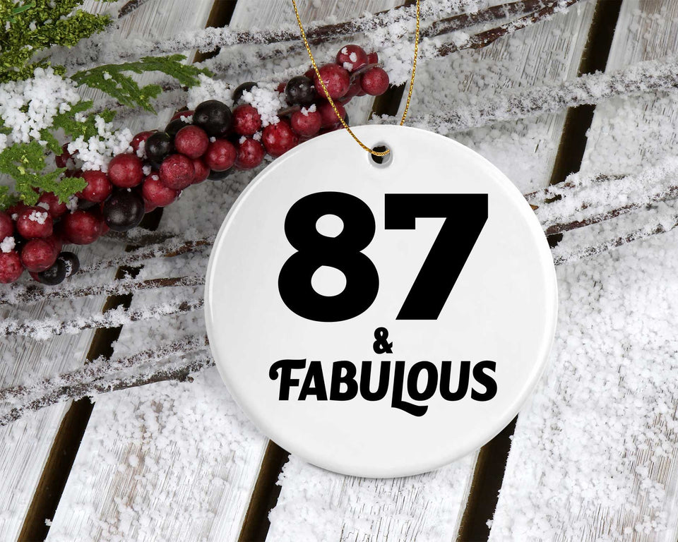 87th Birthday 87 & Fabulous - Circle Ornament