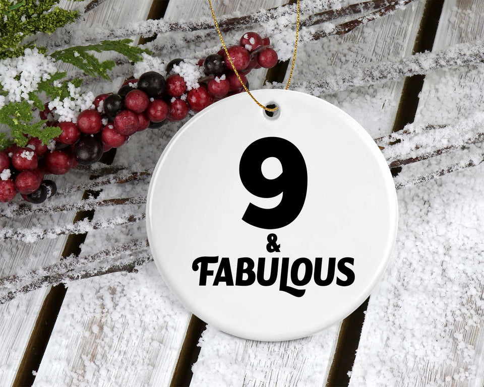 9th Birthday 9 & Fabulous - Circle Ornament