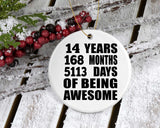 14th Birthday 14 Years 168 Months 5113 Days Of Awesome - Circle Ornament