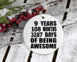 9th Birthday 9 Years 108 Months 3287 Days Of Awesome - Circle Ornament
