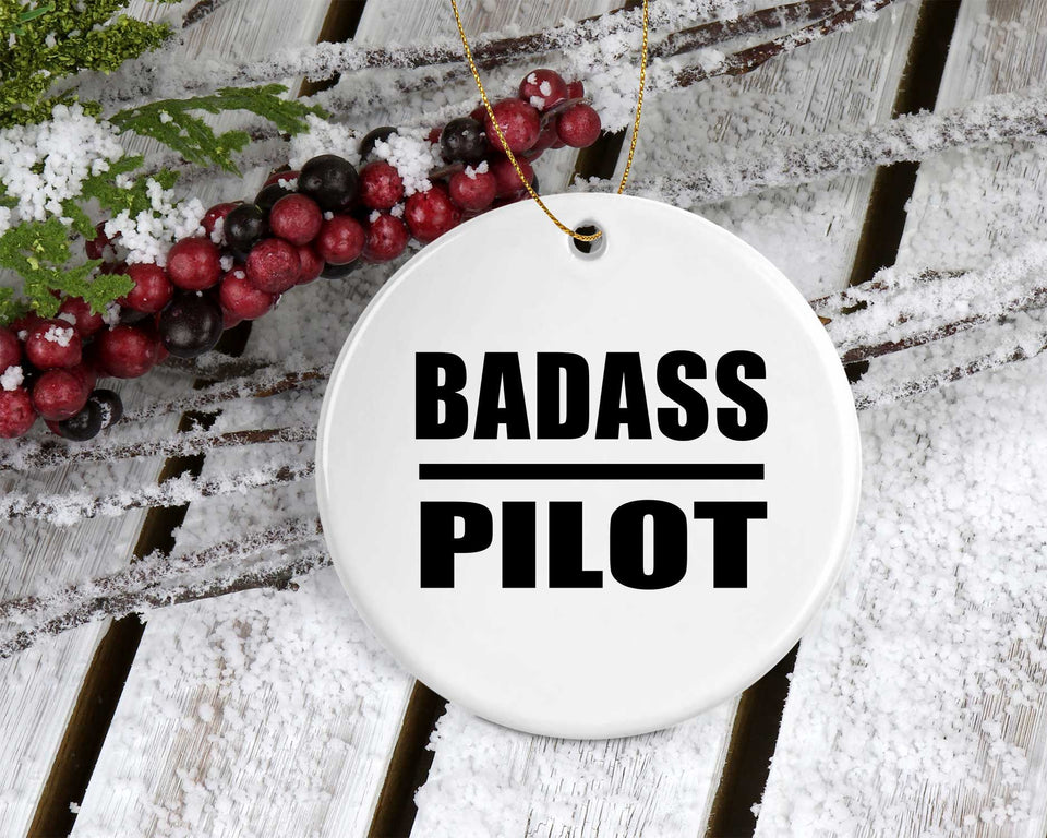 Badass Pilot - Circle Ornament