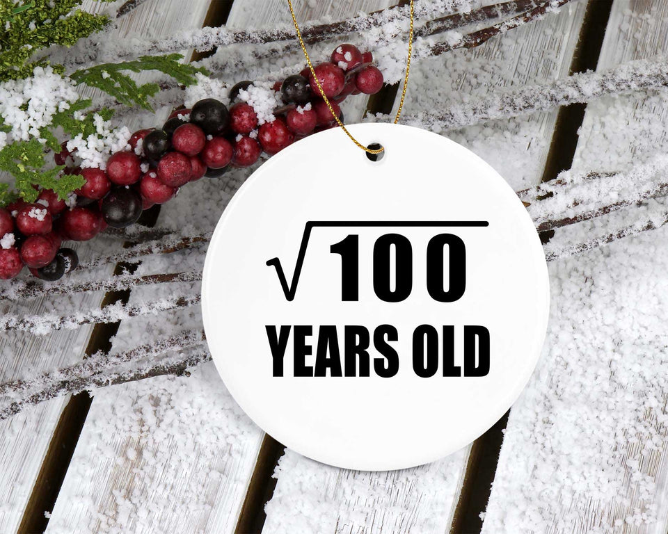10th Birthday Square Root of 100 Years Old - Circle Ornament