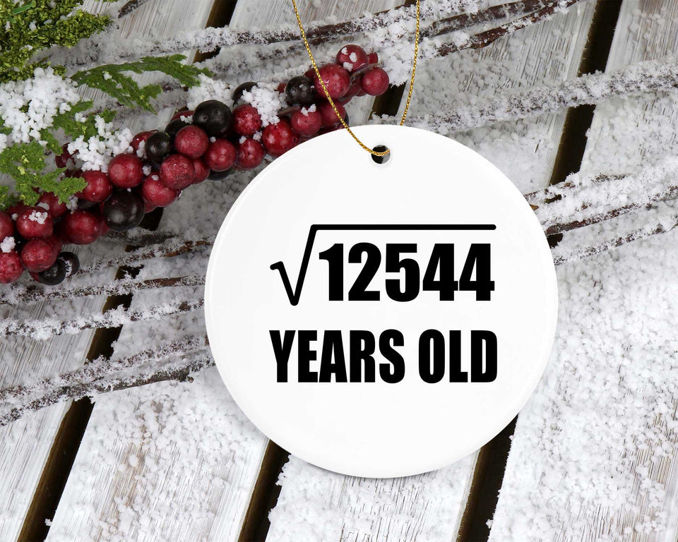 112th Birthday Square Root of 12544 Years Old - Circle Ornament