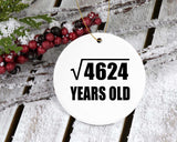 68th Birthday Square Root of 4624 Years Old - Circle Ornament