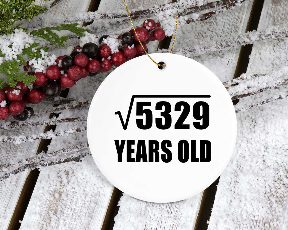 73rd Birthday Square Root of 5329 Years Old - Circle Ornament