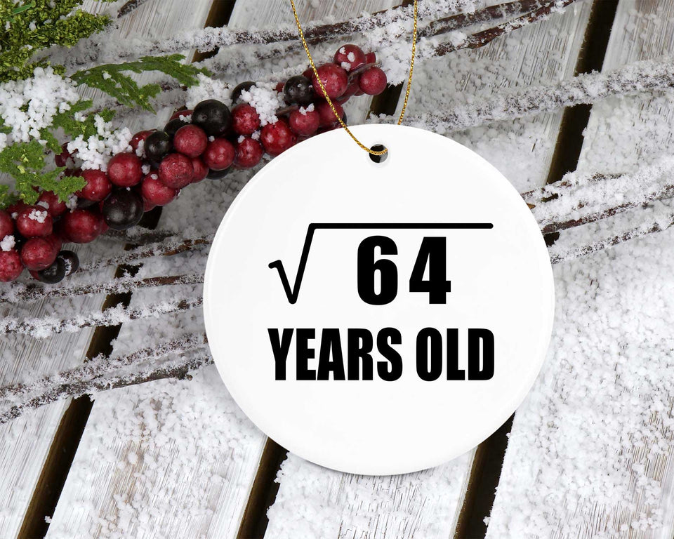 8th Birthday Square Root of 64 Years Old - Circle Ornament