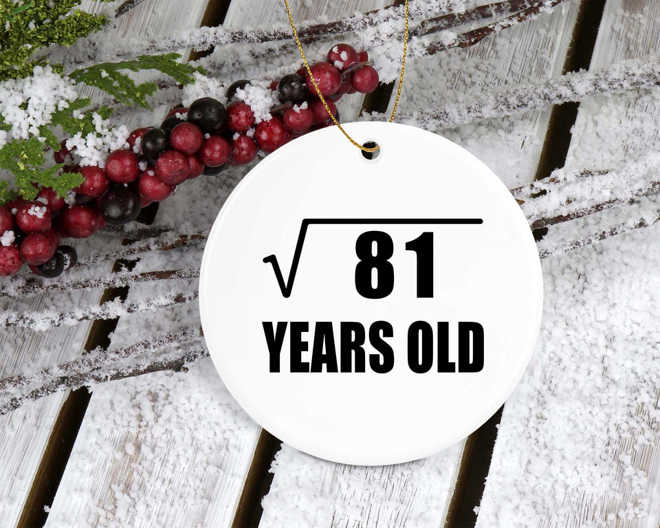 9th Birthday Square Root of 81 Years Old - Circle Ornament
