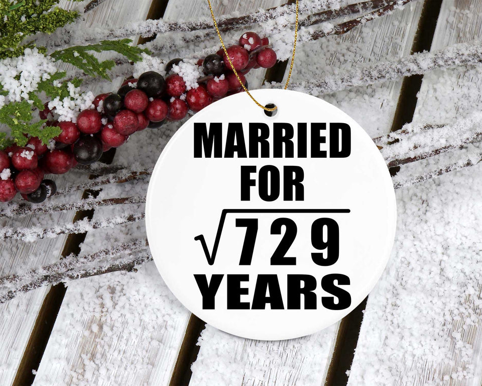 27th Anniversary Married For Square Root of 729 Years - Circle Ornament