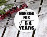 8th Anniversary Married For Square Root of 64 Years - Circle Ornament