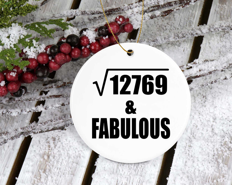 113th Birthday Square Root of 12769 & Fabulous - Circle Ornament