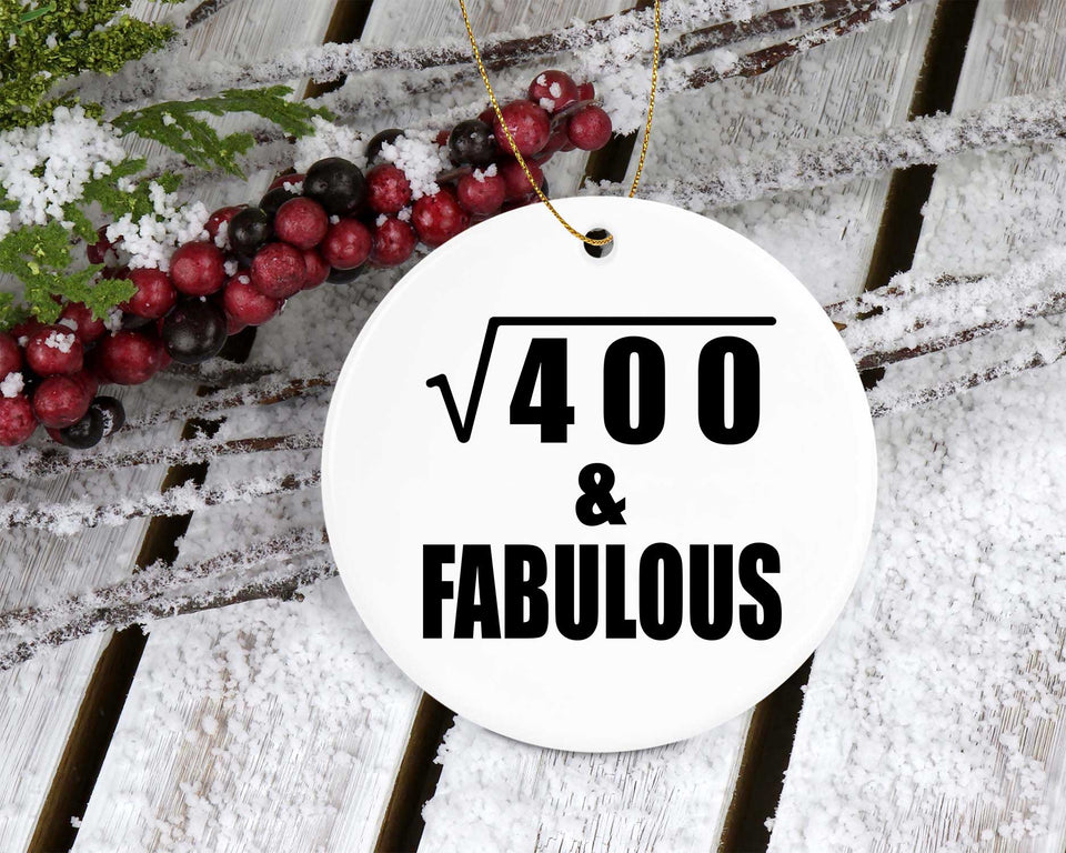 20th Birthday Square Root of 400 & Fabulous - Circle Ornament