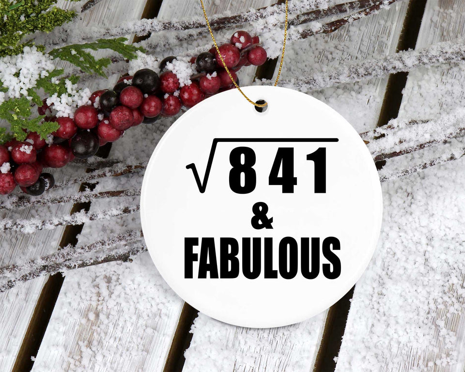 29th Birthday Square Root of 841 & Fabulous - Circle Ornament