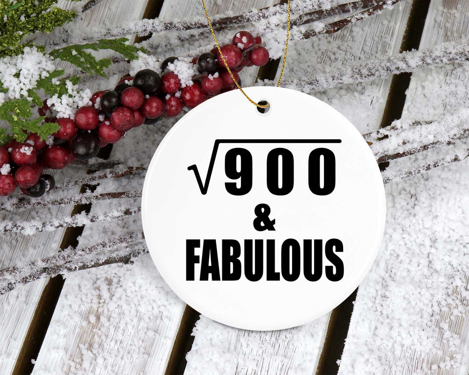 30th Birthday Square Root of 900 & Fabulous - Circle Ornament