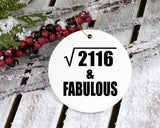 46th Birthday Square Root of 2116 & Fabulous - Circle Ornament