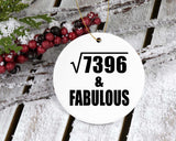 86th Birthday Square Root of 7396 & Fabulous - Circle Ornament