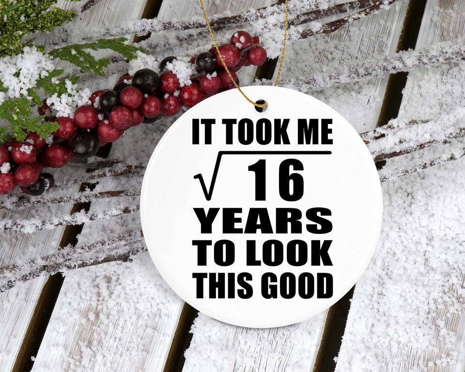 4th Birthday Took Square Root of 16 Years To Look Good - Circle Ornament