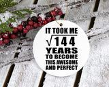 12th Birthday Took Square Root of 144 Years To Awesome - Circle Ornament