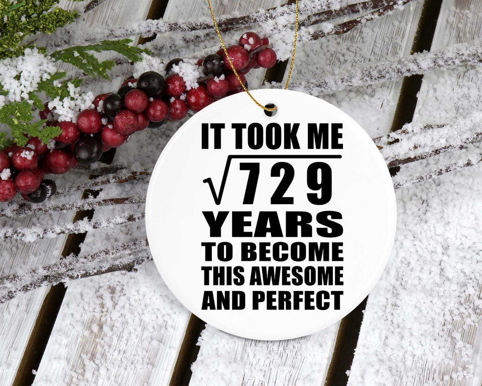 27th Birthday Took Square Root of 729 Years To Awesome - Circle Ornament