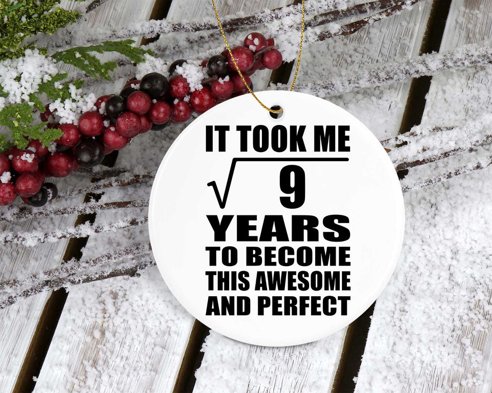 3rd Birthday Took Square Root of 9 Years To Awesome - Circle Ornament
