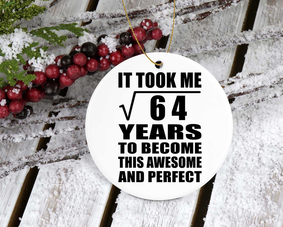 8th Birthday Took Square Root of 64 Years To Awesome - Circle Ornament
