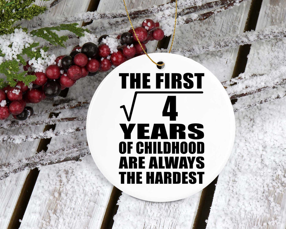 2nd Birthday Square Root of 4 Years of Childhood - Circle Ornament
