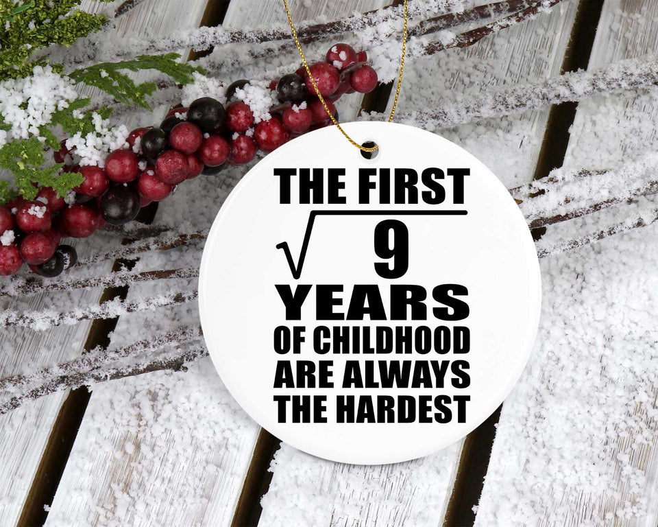 3rd Birthday Square Root of 9 Years of Childhood - Circle Ornament