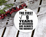 3rd Birthday Square Root of 9 Years of Childhood - Circle Ornament