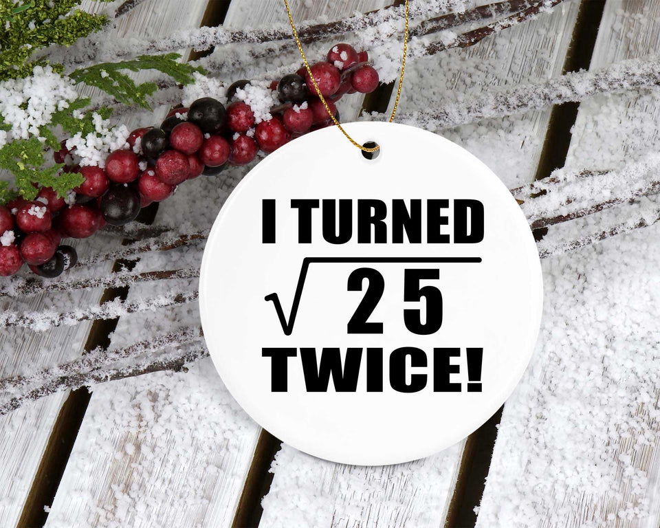 10th Birthday I Turned Square Root of 25 Twice - Circle Ornament