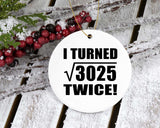 110th Birthday I Turned Square Root of 3025 Twice - Circle Ornament