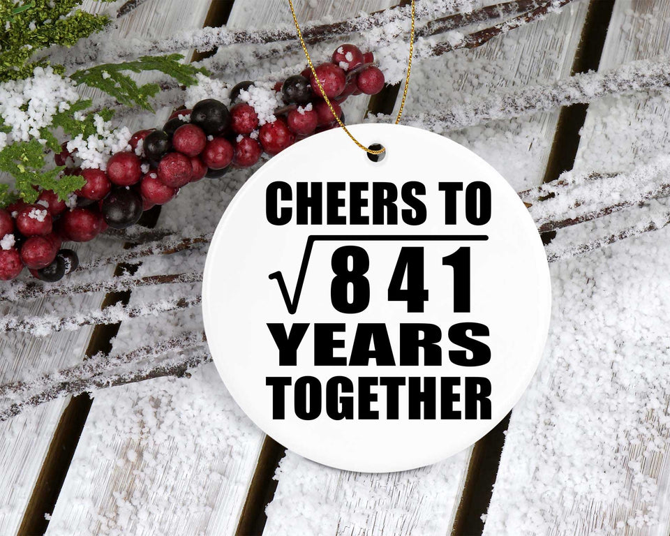 29th Anniversary Cheers To Square Root of 841 Years Together - Circle Ornament