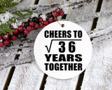 6th Anniversary Cheers To Square Root of 36 Years Together - Circle Ornament