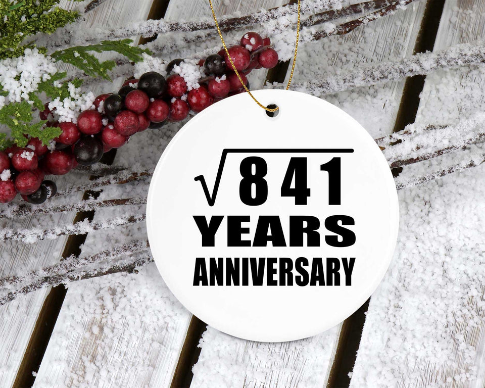 29th Anniversary Square Root of 841 Years Anniversary - Circle Ornament