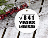 29th Anniversary Square Root of 841 Years Anniversary - Circle Ornament