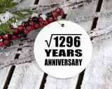 36th Anniversary Square Root of 1296 Years Anniversary - Circle Ornament
