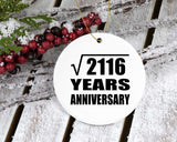 46th Anniversary Square Root of 2116 Years Anniversary - Circle Ornament