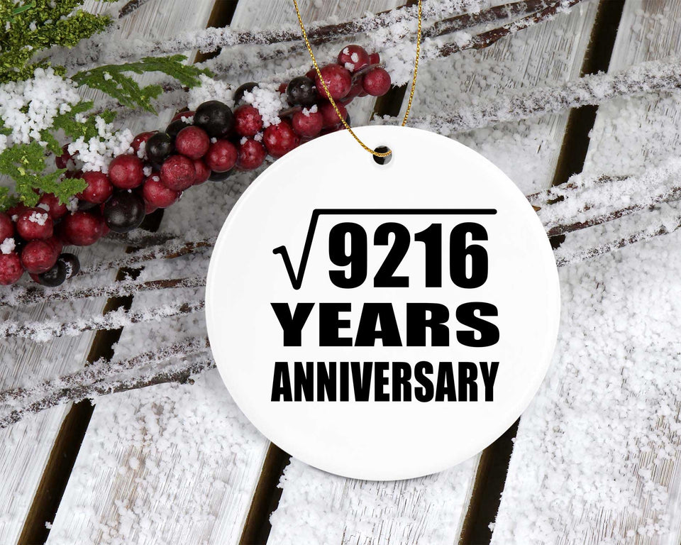 96th Anniversary Square Root of 9216 Years Anniversary - Circle Ornament