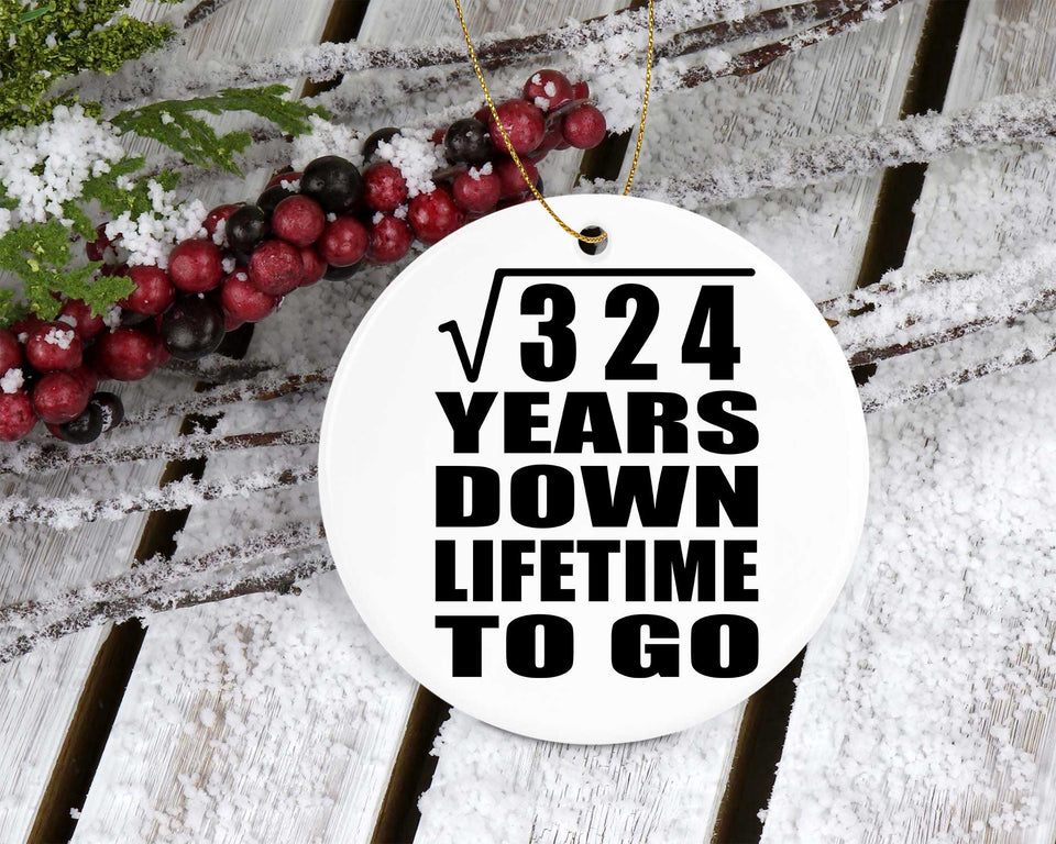 18th Anniversary Square Root of 324 Years Lifetime To Go - Circle Ornament