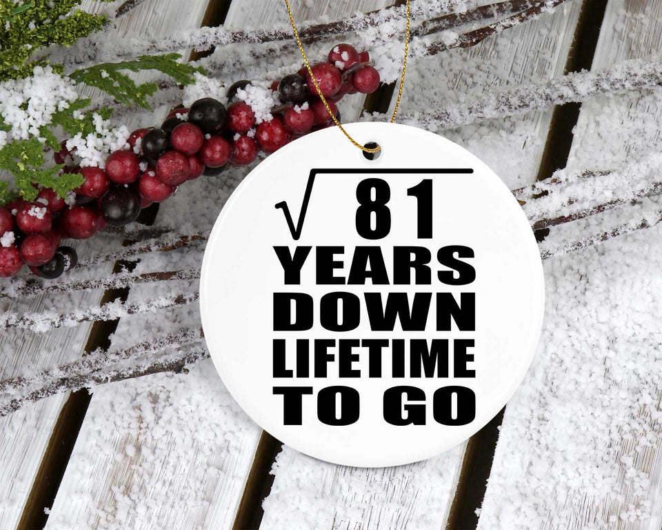 9th Anniversary Square Root of 81 Years Lifetime To Go - Circle Ornament