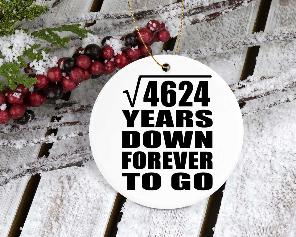 68th Anniversary Square Root of 4624 Years Down Forever To Go - Circle Ornament