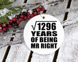 36th Anniversary Square Root of 1296 Years of Being Mr Right - Circle Ornament