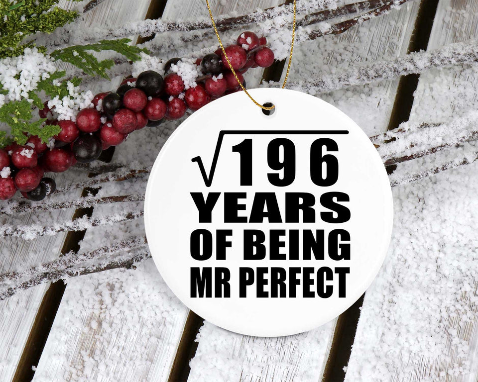 14th Anniversary Square Root of 196 Years of Mr Perfect - Circle Ornament