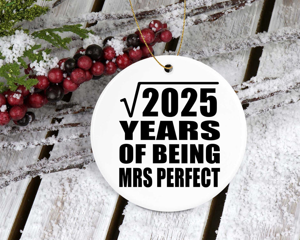 45th Anniversary Square Root of 2025 Years of Mrs Perfect - Circle Ornament