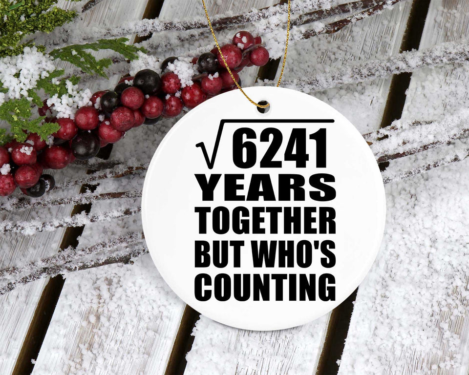 79th Anniversary Square Root of 6241 Years Who's Counting - Circle Ornament