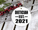 Dietician Established EST. 2021 - Circle Ornament